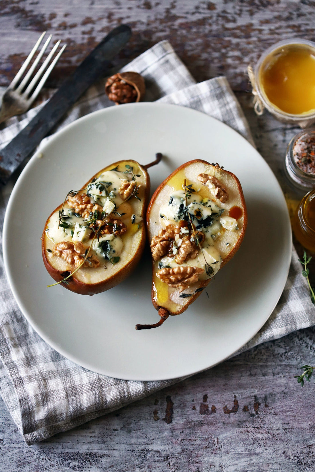 Pêra com Gorgonzola e Geleia